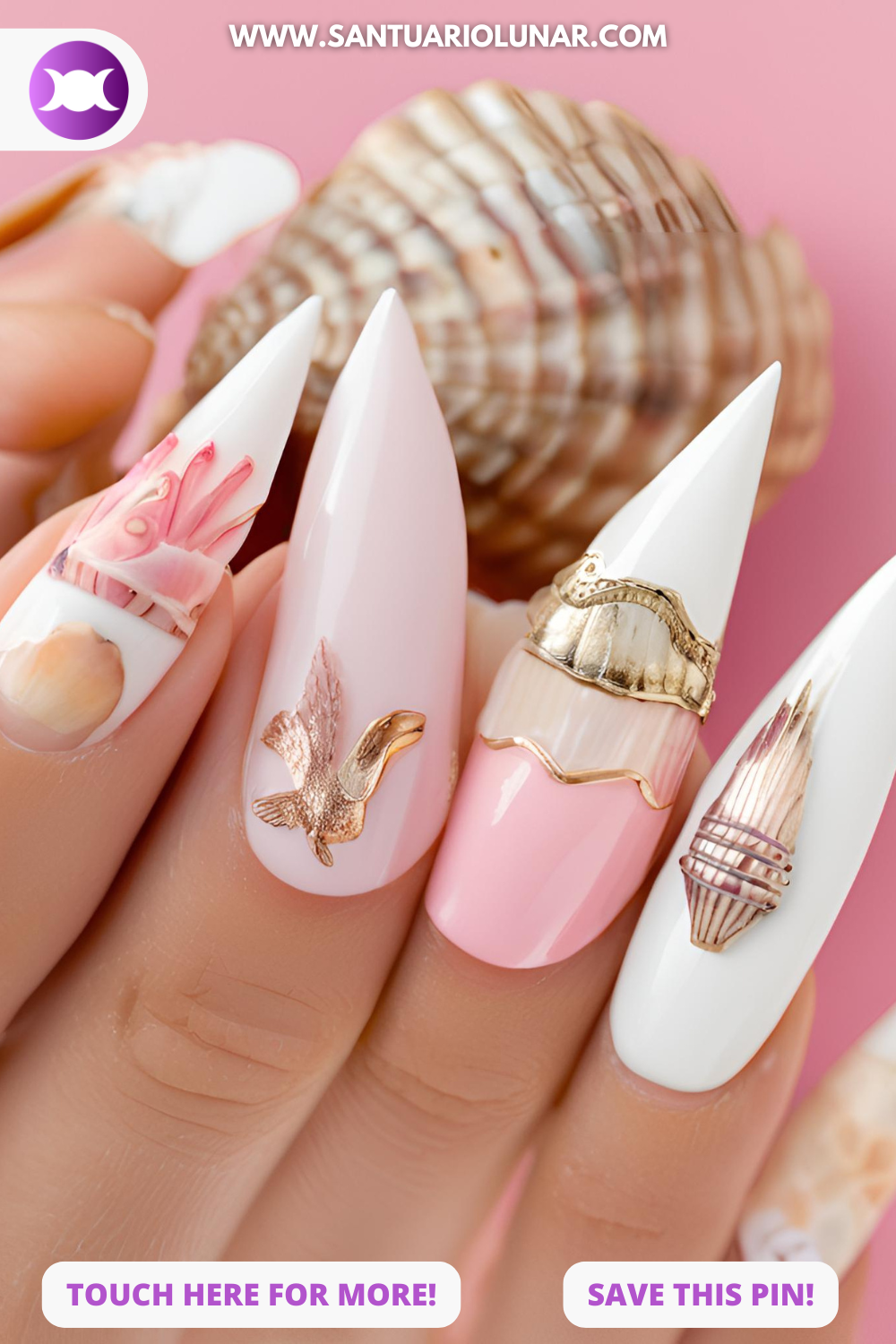 Aphrodite nails with symbols