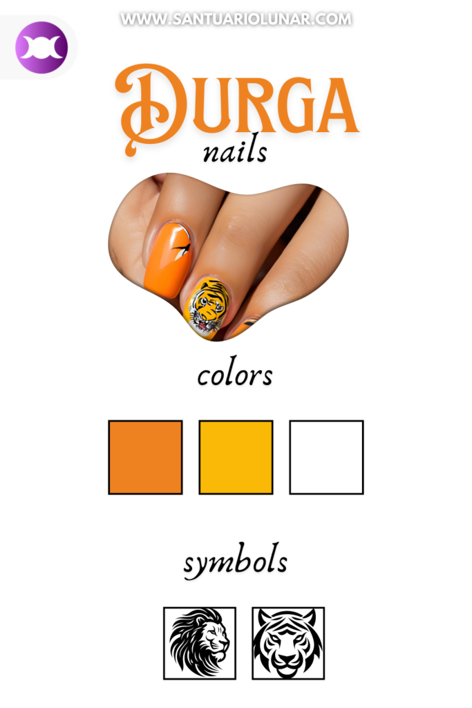 Durga nails colors and symbols