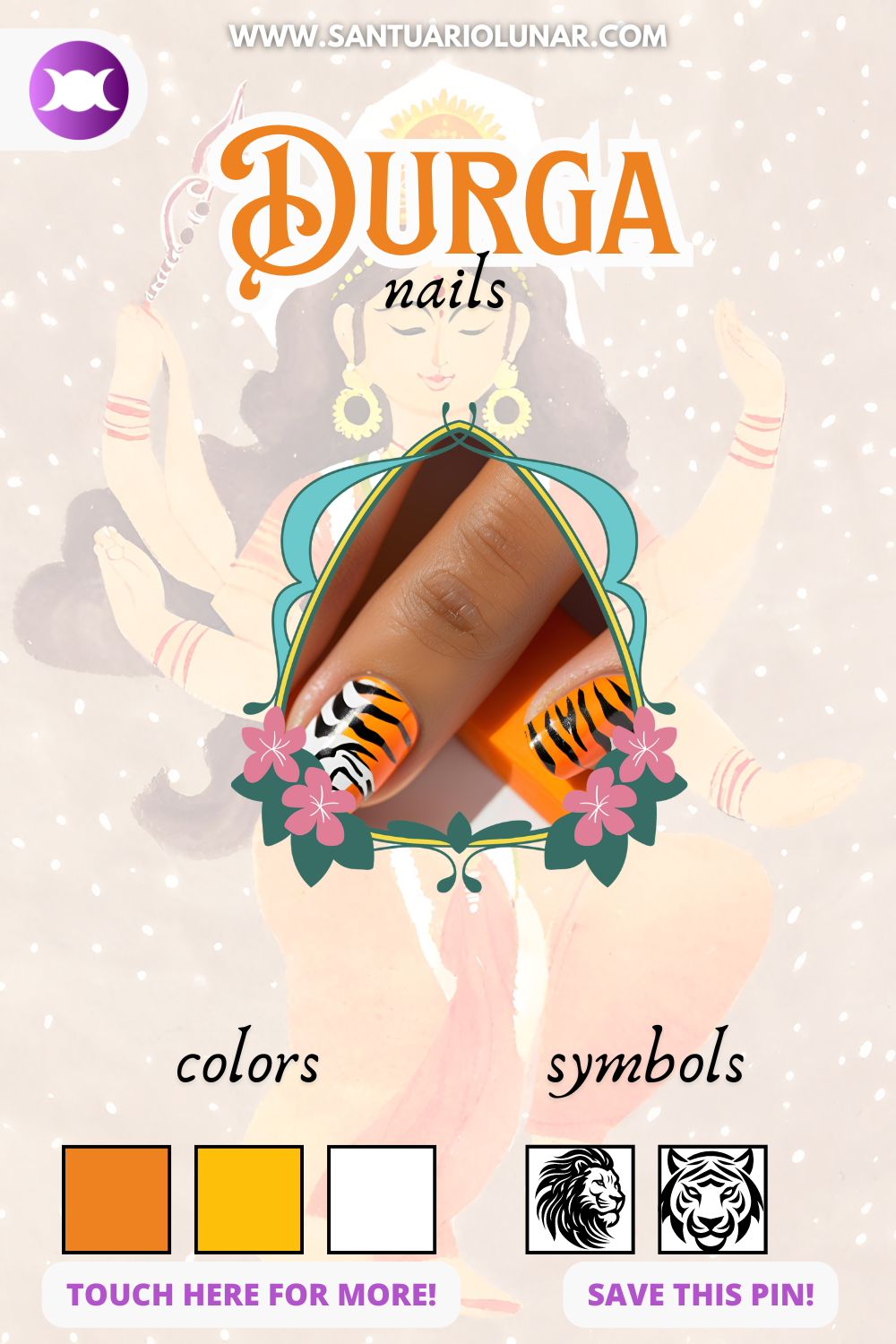 Durga nails colors and symbols guide