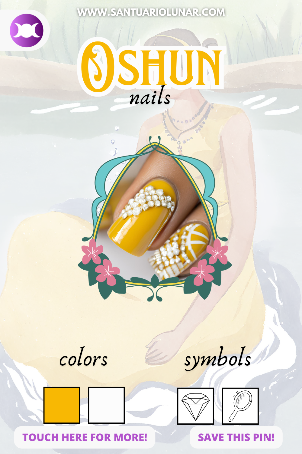 Oshun nails colors and symbols